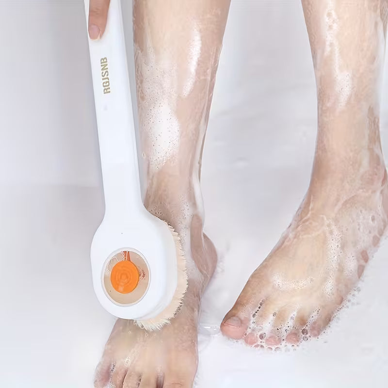 Sıvı Hazneli Basınçlı Uzun Saplı Banyo Fırçası – Yumuşak Kıllı Sırt Ovma Fırçası