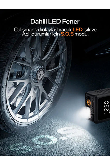 Acil Durumların Kurtarıcısı: Şarjlı Akıllı Dijital Kompresör – Kablosuz & Güçlü