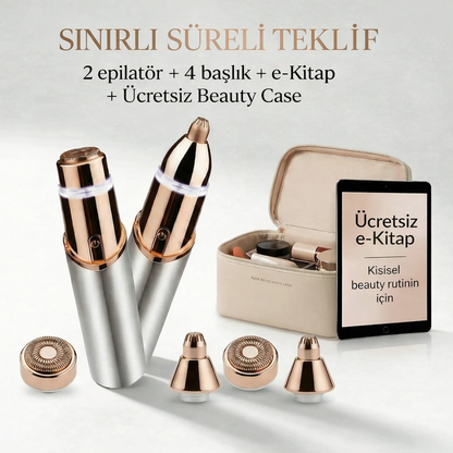 Tek Dokunuşla Kaş ve Yüz Tüyleri Gideren 2’si 1 Arada Cihaz