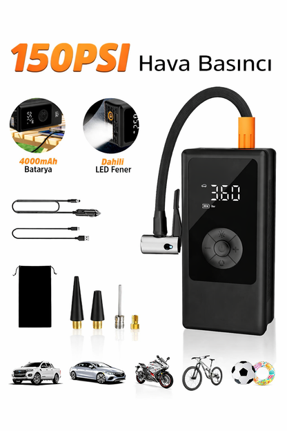 Acil Durumların Kurtarıcısı: Şarjlı Akıllı Dijital Kompresör – Kablosuz & Güçlü