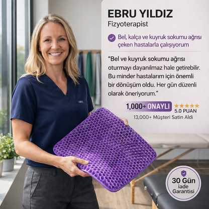 Gün Boyu Konfor Sağlayan Jel Oturma Minderi – Ağrısız Oturuş Deneyimi