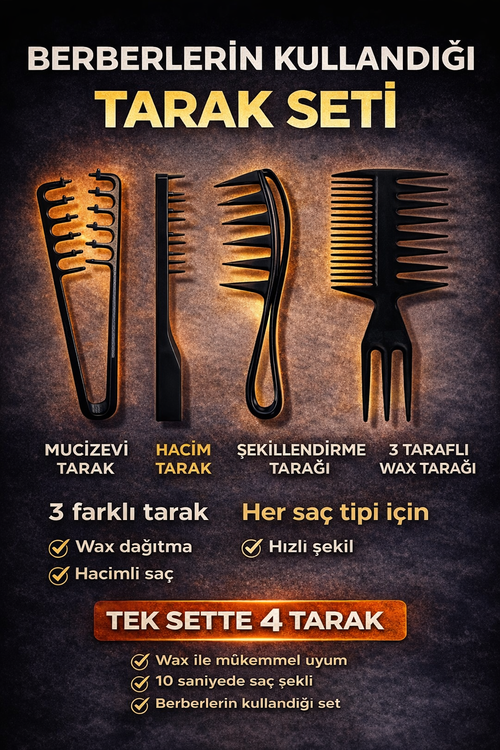 Sihirli Tarak – 4'lü Profesyonel Saç Şekillendirme Seti