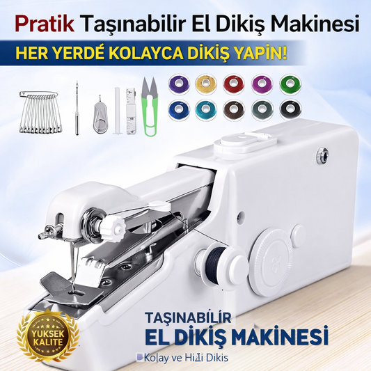 Avuç İçi Boyutunda El Tipi Dikiş Makinesi Seti