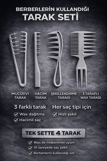Sihirli Tarak – 4'lü Profesyonel Saç Şekillendirme Seti