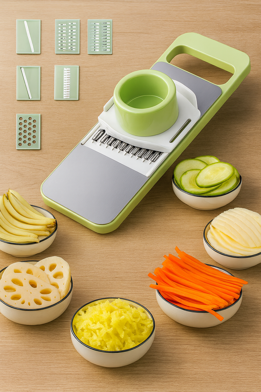 Alman Çeliği 7 Bıçaklı Ultra Keskin Çok Fonksiyonlu Doğrayıcı – Pratik Mutfak Rendesi & Hızlı Kesici