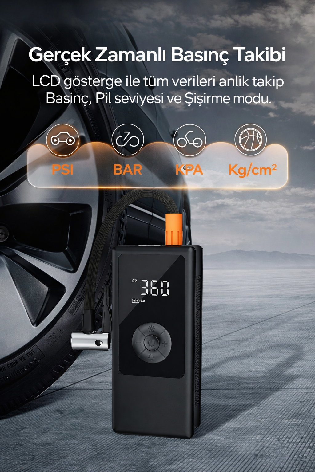 Acil Durumların Kurtarıcısı: Şarjlı Akıllı Dijital Kompresör – Kablosuz & Güçlü